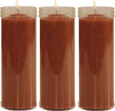 VELÒN MARRONE CM 14 X 5.5 CON TUBO PROTECTOR X 3 PZ in Candele esoteriche Agbon - Martinsicuro, commercioVirtuoso.it