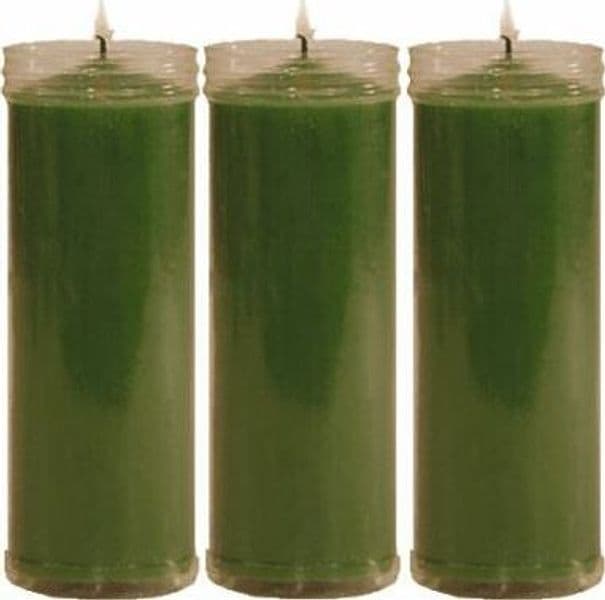VELÒN VERDE CM 14 X 5.5 CON TUBO PROTECTOR X 3 PZ in Candele esoteriche Agbon - Martinsicuro, commercioVirtuoso.it
