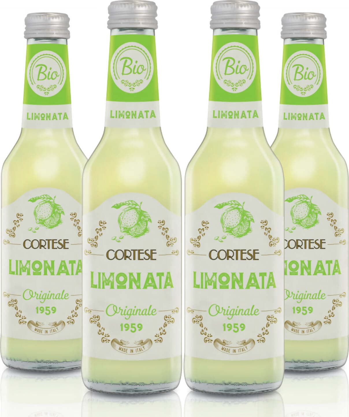 4 Bottiglie Di Limonata Biologica 275ml Dei Migliori Limoni Siciliani - Originale Bio 1959
