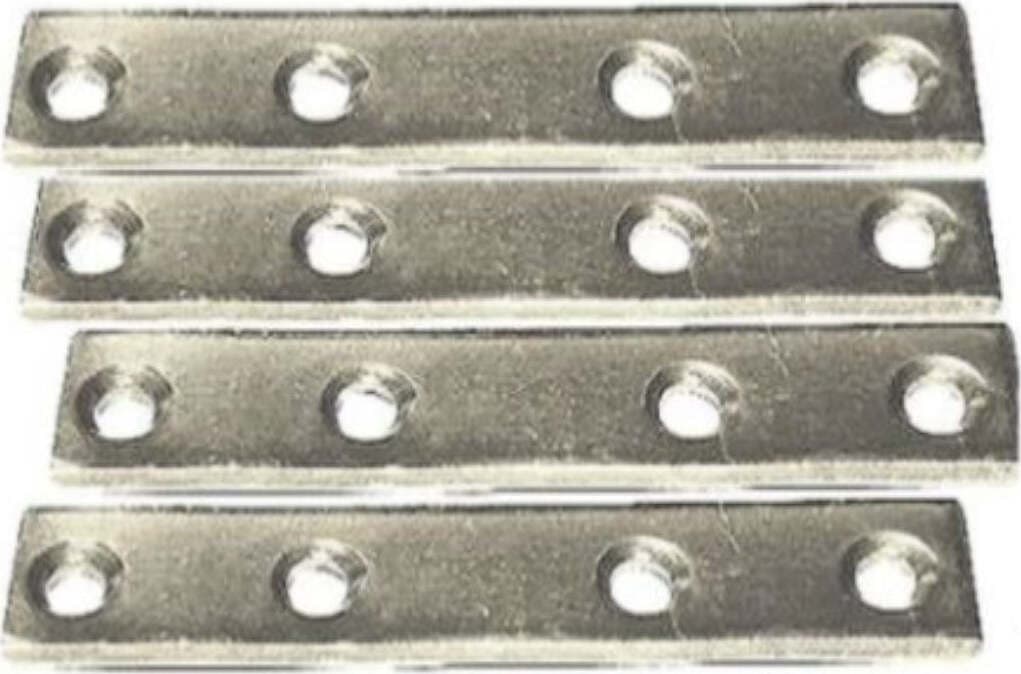 4-PEZZI---PIASTRINE-PIATTE-DI-GIUNZIONE-A-4-FORI-80x15MM--IN-ACCIAIO-ZINCATO