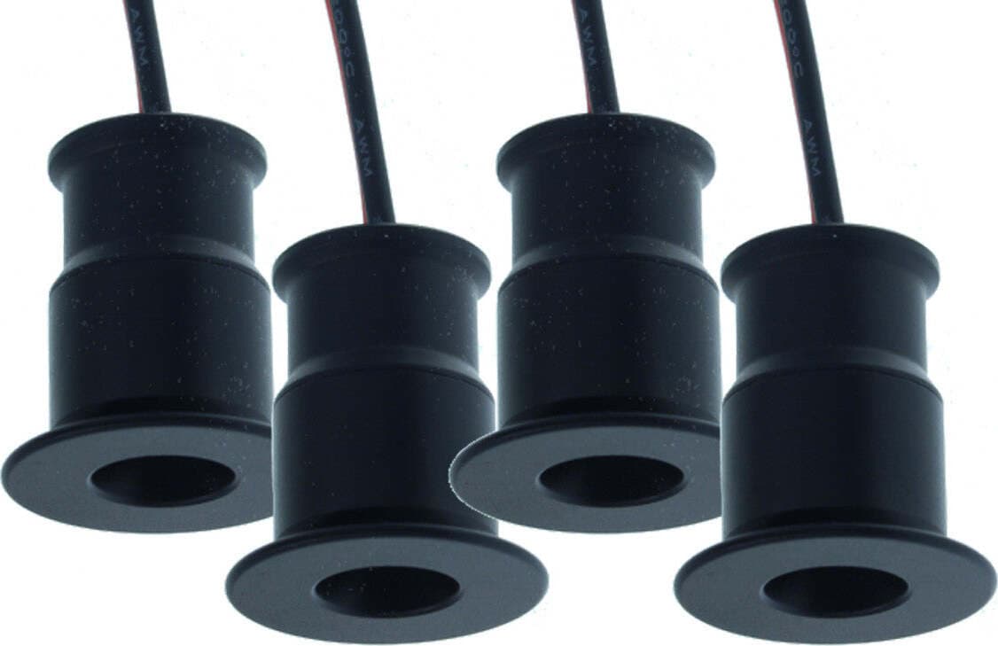 4-PZ-Mini-Faretto-Led-Da-Incasso-1W-DC-12V-Freddo-6000K-Carcassa-Nera-Angolo-30-Gradi-Foro-15mm-20X25mm-Ledlux