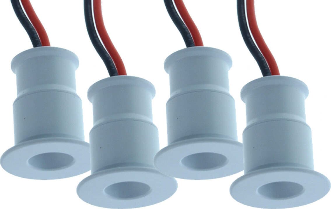 4-PZ-Mini-Faretto-Led-Da-Incasso-1W-DC-12V-Neutro-4000K-Carcassa-Bianca-Angolo-30-Gradi-Foro-15mm-20X25mm-Ledlux