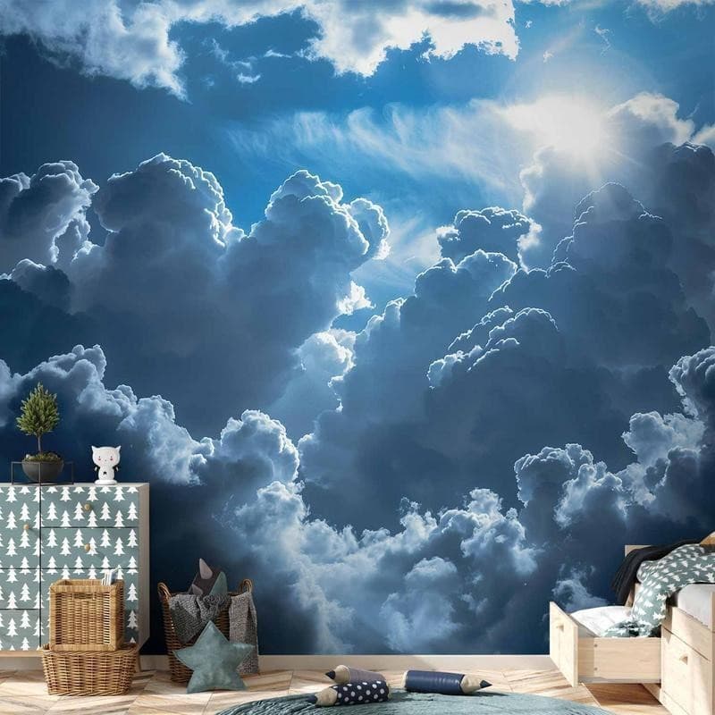 Carta da parati - Animated Scenery: The Sun Battling with Clouds in Carta da parati Collezione Casa - Trebisacce, commercioVirtuoso.it