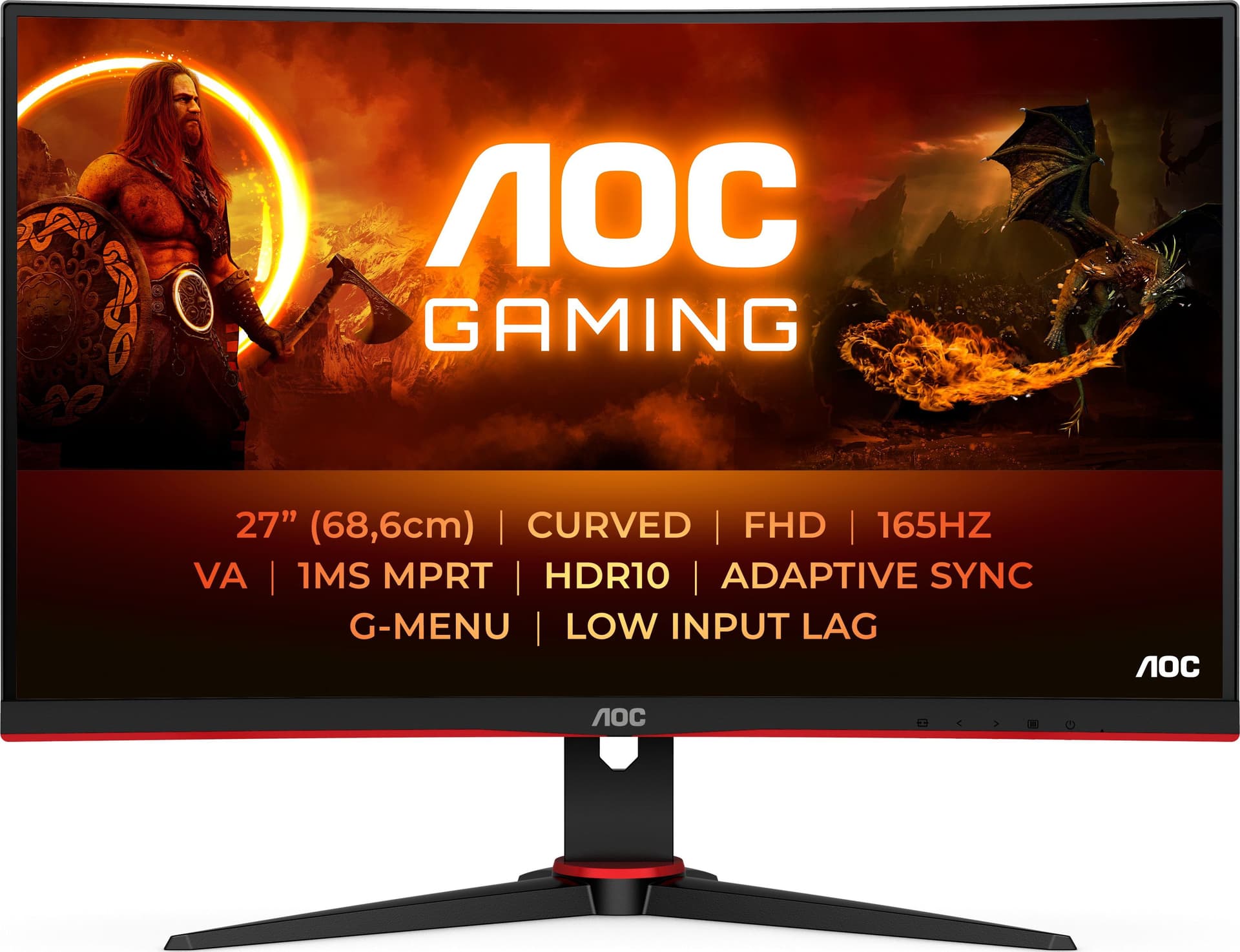 Aoc g2 c27g2e/bk monitor pc 68,6 cm (27\") 1920 x 1080 pixel full hd nero, rosso in eWeki - Napoli, commercioVirtuoso.it