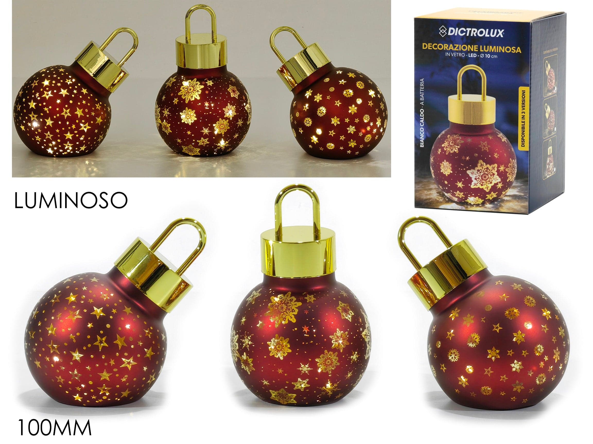 Palla Vetro 100mm Rosso Led in Lampade da tavolo e abat-jour Save The Money - Rimini, commercioVirtuoso.it