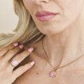 Boccadamo - Anello placcato oro giallo con cristallo grande rosa baby in Anelli Alba Gioielli - Casoria, commercioVirtuoso.it