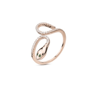 Boccadamo - Anello oro rosa a serpente con zirconi in Anelli Alba Gioielli - Casoria, commercioVirtuoso.it