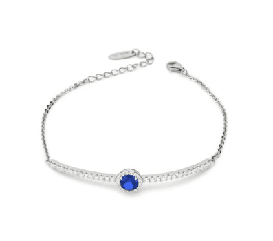 Boccadamo - Bracciale con cristallo centrale blu e inserti di zirconi grandi in Bracciali Alba Gioielli - Casoria, commercioVirtuoso.it