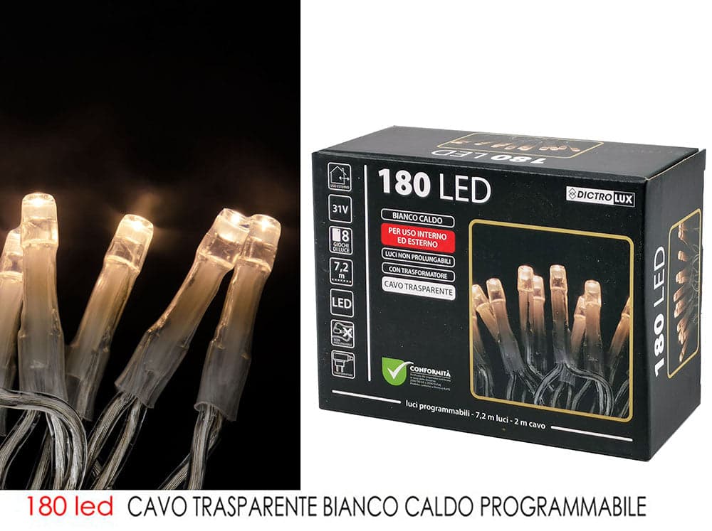 Luci led 180 bianco caldo