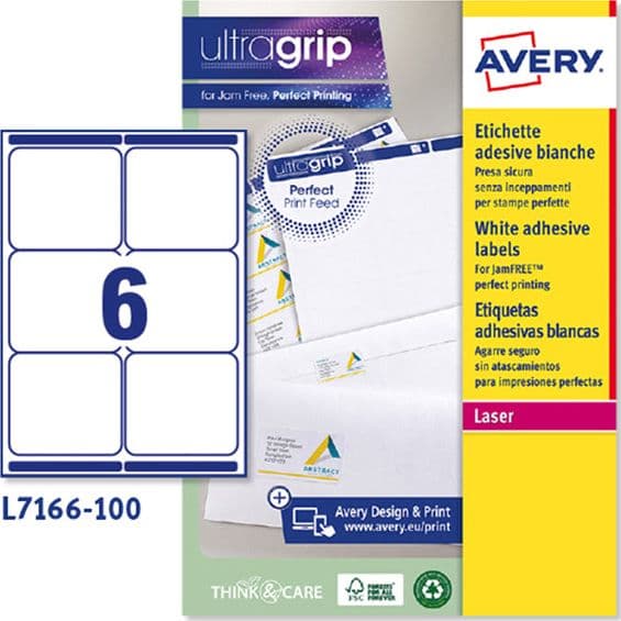 Etichetta Adesiva L7166 Bianca 100Fg A4 99,1X93,1Mm (6Et/Fg Avery in Etichette multifunzione Il Centro - Jesi, commercioVirtuoso.it