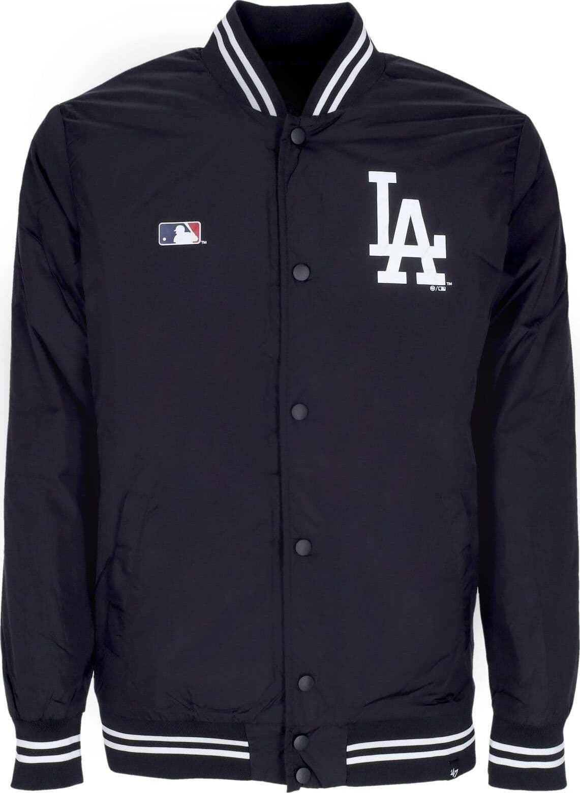 47-BRAND-Giubbotto-Bomber-Uomo-Mlb-Drift-Track-Jacket-Losdod-Jet-Black-da-uomo
