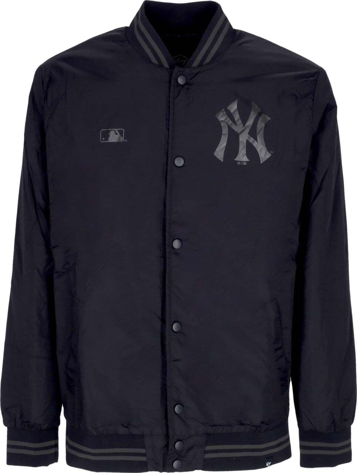 47-BRAND-Giubbotto-Bomber-Uomo-Mlb-Drift-Track-Jacket-Neyyan-Jet-Black-da-uomo