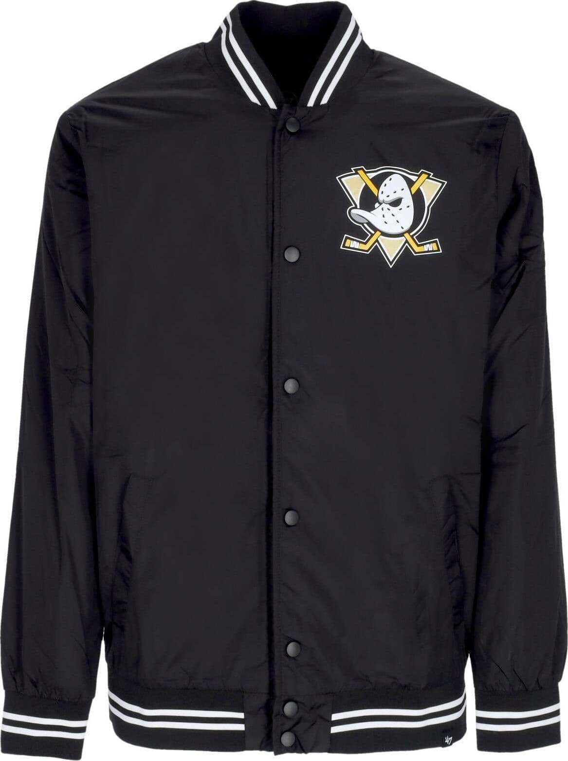 47 BRAND Giubbotto Bomber Uomo Nhl Drift Track Jacket Anaduc Jet Black
