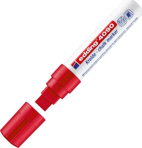 Marcatore Edding 4090 Punta Scalpello Gesso Liquido Rosso in Marcatori cancellabili a secco e liquidi Il Centro - Jesi, commercioVirtuoso.it