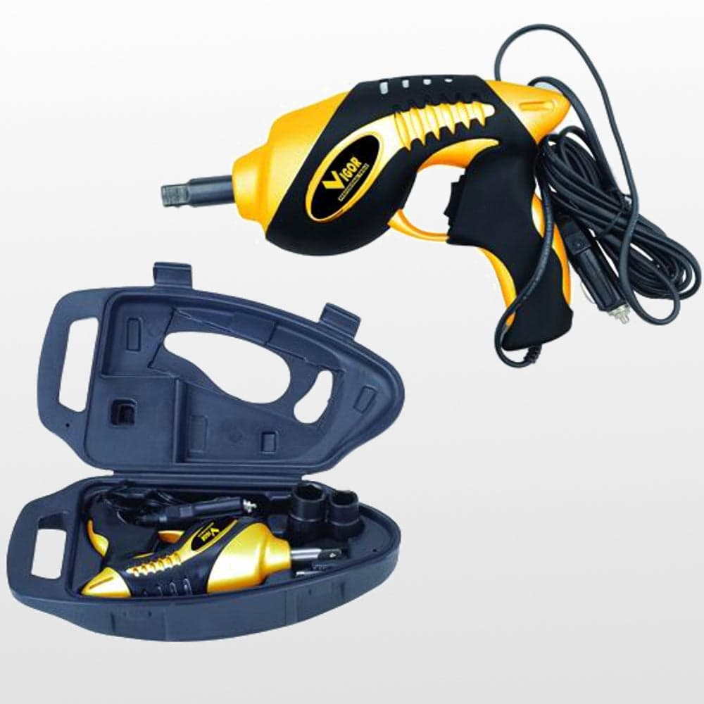 Avvitatore Vigor elettrico 12V portatile con presa accendisigari coppia 350Nm completo di bussole in Avvitatori a massa battente Pneuservice Italia - Pontelandolfo, commercioVirtuoso.it