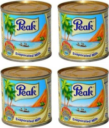 PEAK EVAPORATED MILK FULL CREAM UNSWEETED LATTE CONCENTRATO NON ZUCCHERATO 170 G X 4 PZ PAESE DI ORIGINE HOLLAND in Latte in polvere Agbon - Martinsicuro, commercioVirtuoso.it