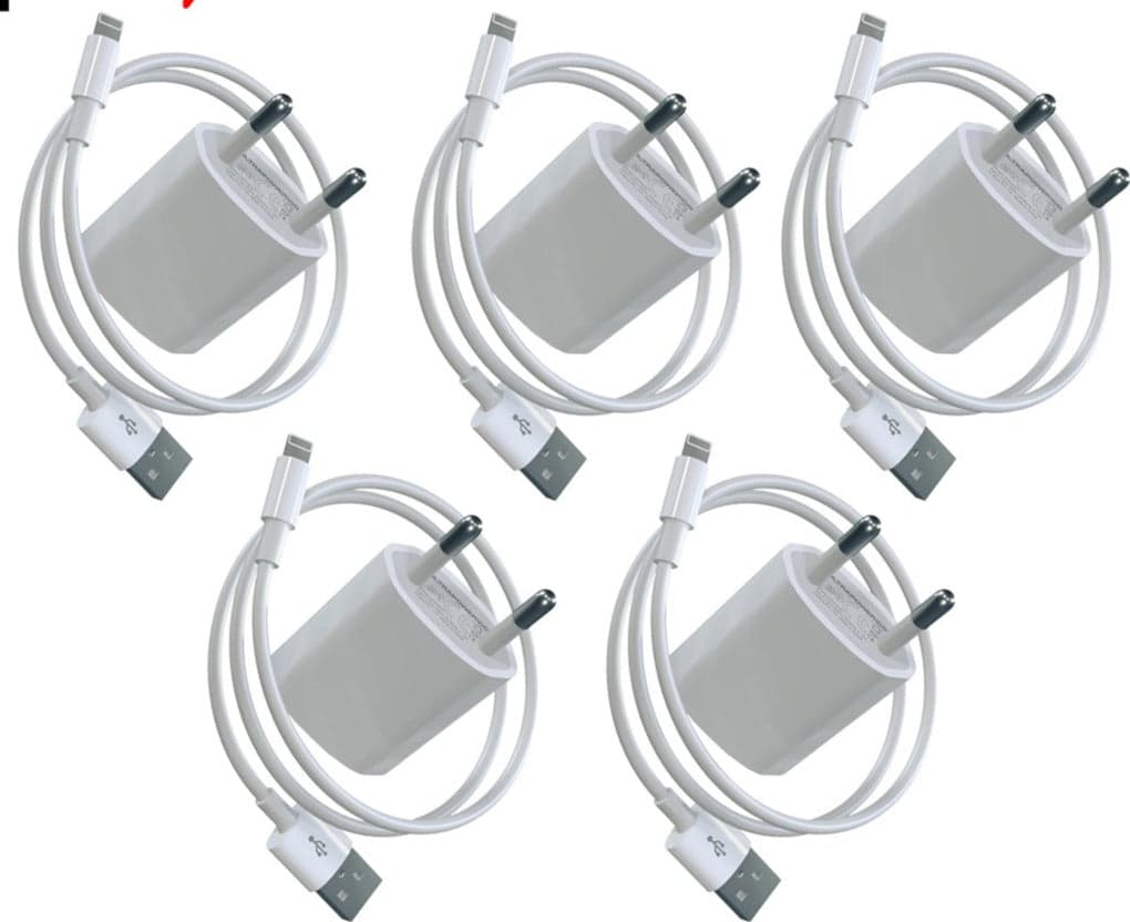 5 Pezzi Caricabatterie compatibile iPhone iPad iPod cavo USB Lightning 5V 1A Ultrapower100 in 85cento.it - Potenza, commercioVirtuoso.it