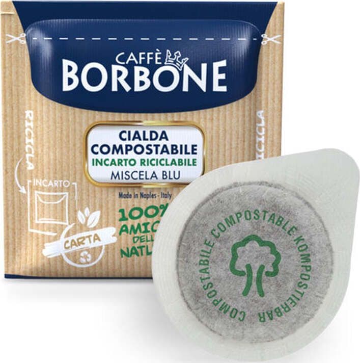 50-Cialde-Compostabili,-Miscela-Blu,-ESE-44mm,-Caffè-Borbone