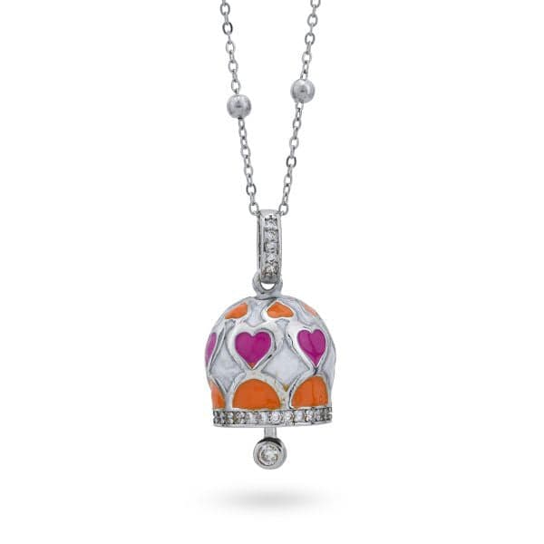 Boccadamo - Collana con campanella portafortuna fucsia e arancione in Collane Alba Gioielli - Casoria, commercioVirtuoso.it