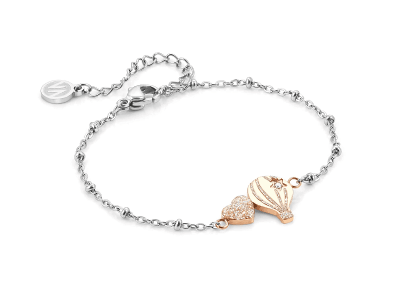 NOMINATION - BRACCIALE HAPPYWORLD MONGOLFIERA E CUORE in Bracciali Alba Gioielli - Casoria, commercioVirtuoso.it