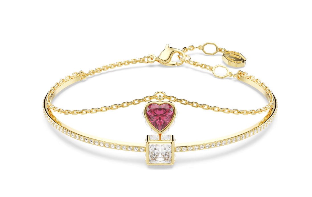 SWAROVSKI - Bracciale rigido Chroma Cuore, Rosso, Placcato color oro in Bracciali Alba Gioielli - Casoria, commercioVirtuoso.it