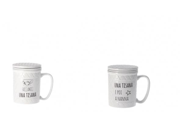 Tisaniera in ceramica con coperchio e filtro
