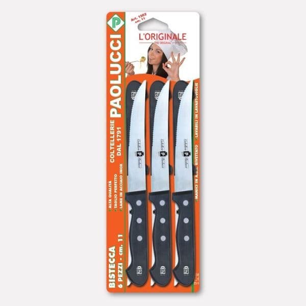 Set 6 coltelli per bistecca, lama inox con manico in ABS in Autocategorizzazione Più Di Più Ideas - Casalnuovo di Napoli, commercioVirtuoso.it