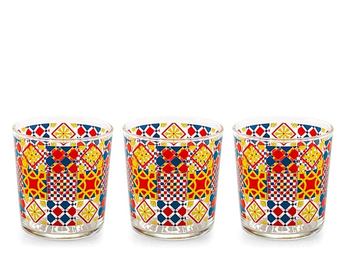 Set 3 bicchieri mosaika vetro decorato cl 35 in Autocategorizzazione Più Di Più Ideas - Casalnuovo di Napoli, commercioVirtuoso.it
