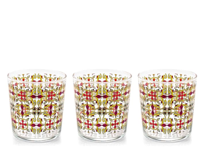 Set 3 bicchieri zafira in vetro decorato cl35 in Autocategorizzazione Più Di Più Ideas - Casalnuovo di Napoli, commercioVirtuoso.it