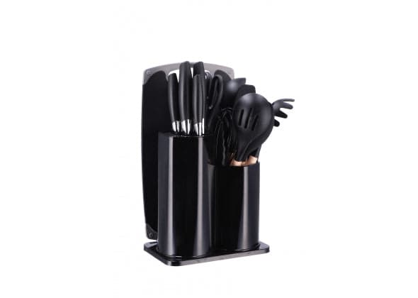 Set 17 manutensili da cucina ceppo per coltelli con portautensili e tagliere-portautensili in Autocategorizzazione Più Di Più Ideas - Casalnuovo di Napoli, commercioVirtuoso.it