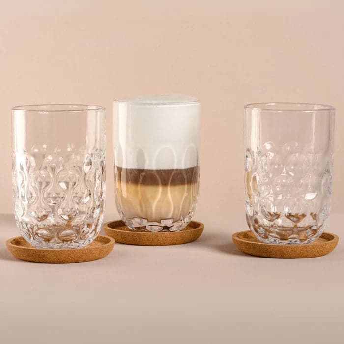 set 3 bicchieri Leonardo in vetro con sottobicchieri 390 ml in Autocategorizzazione Più Di Più Ideas - Casalnuovo di Napoli, commercioVirtuoso.it