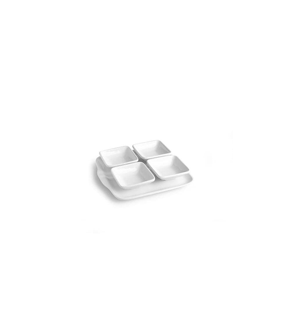 Set cinque pezzi bianco 1 Vass. Rett.c/m 23x21 cm + 4 Copp. 9 cm in Autocategorizzazione Più Di Più Ideas - Casalnuovo di Napoli, commercioVirtuoso.it
