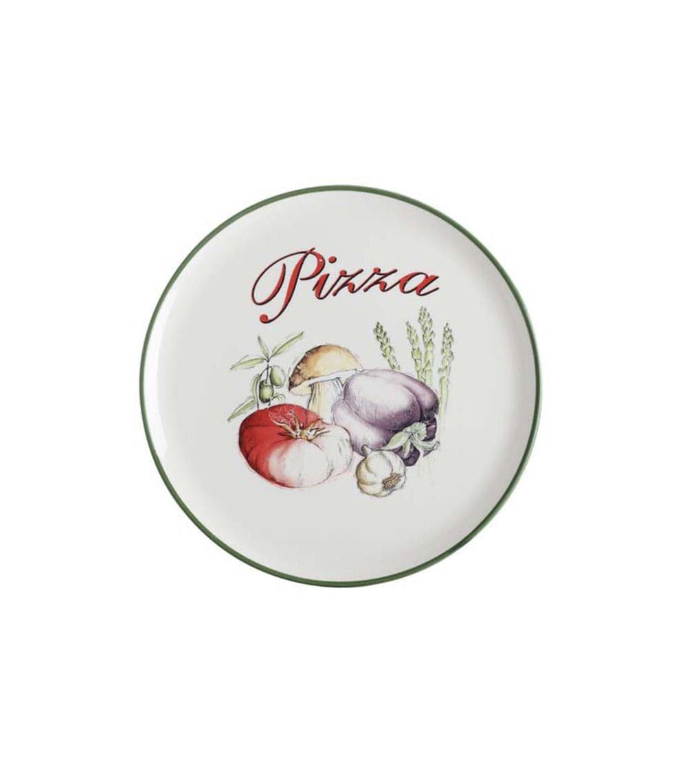 Piatto pizza in ceramica 32 cm con funghi in Autocategorizzazione Più Di Più Ideas - Casalnuovo di Napoli, commercioVirtuoso.it