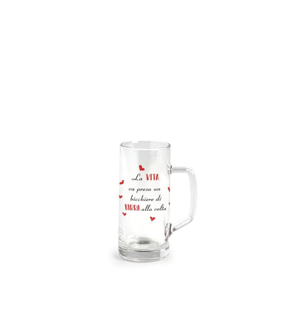 Bicchiere birra con manico 40 cl con scritta la vita va presa un bicchiere di birra alla volta in Bicchieri da birra Più Di Più Ideas - Casalnuovo di Napoli, commercioVirtuoso.it