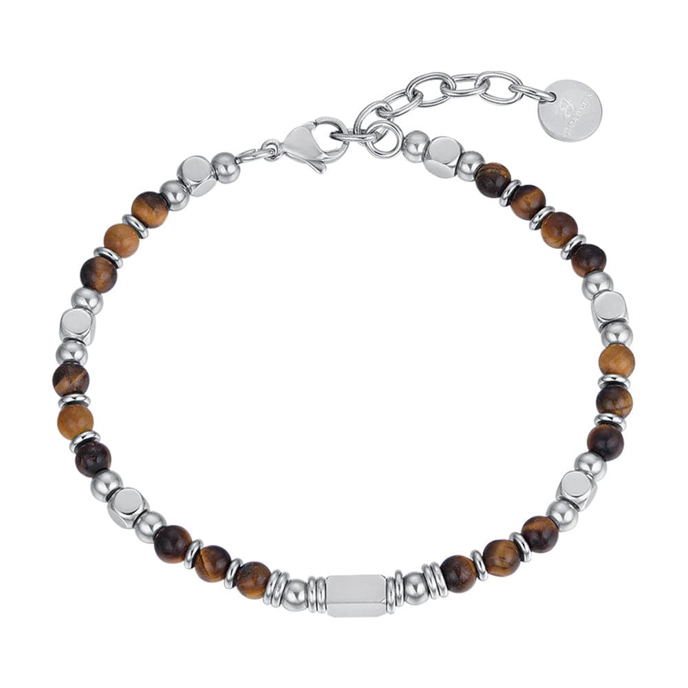 Luca Barra - Bracciale con pietre marrone occhio di tigre in Bracciali Alba Gioielli - Casoria, commercioVirtuoso.it
