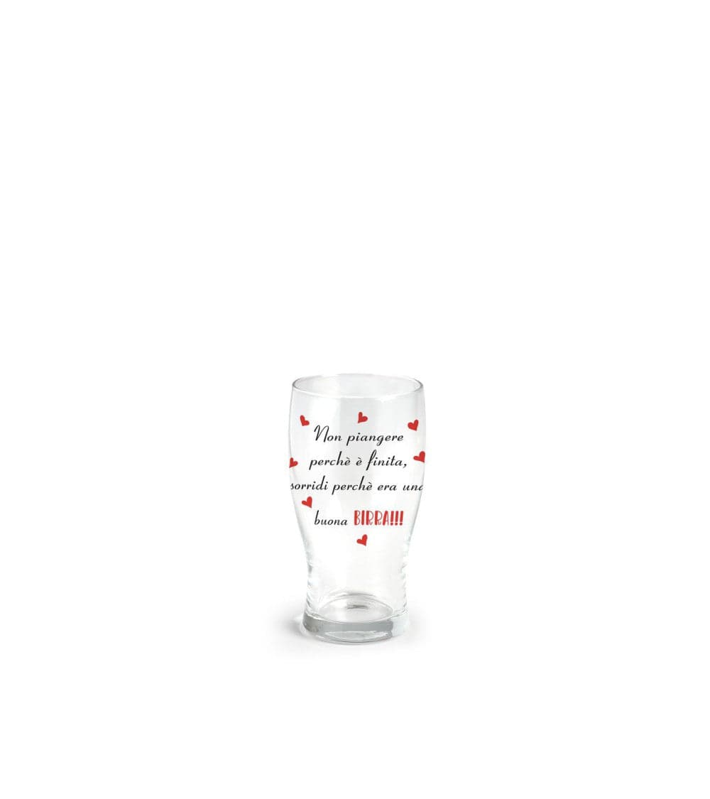 Bicchiere per birra 40 cl con scritta non piangere perchŠ Š finita sorridi perchŠ era una buona birra in Bicchieri da birra Più Di Più Ideas - Casalnuovo di Napoli, commercioVirtuoso.it