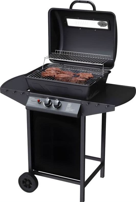Barbecue a gas a 2 Fuochi John in acciaio nero con ruote in Barbecue a gas Più Di Più Ideas - Casalnuovo di Napoli, commercioVirtuoso.it