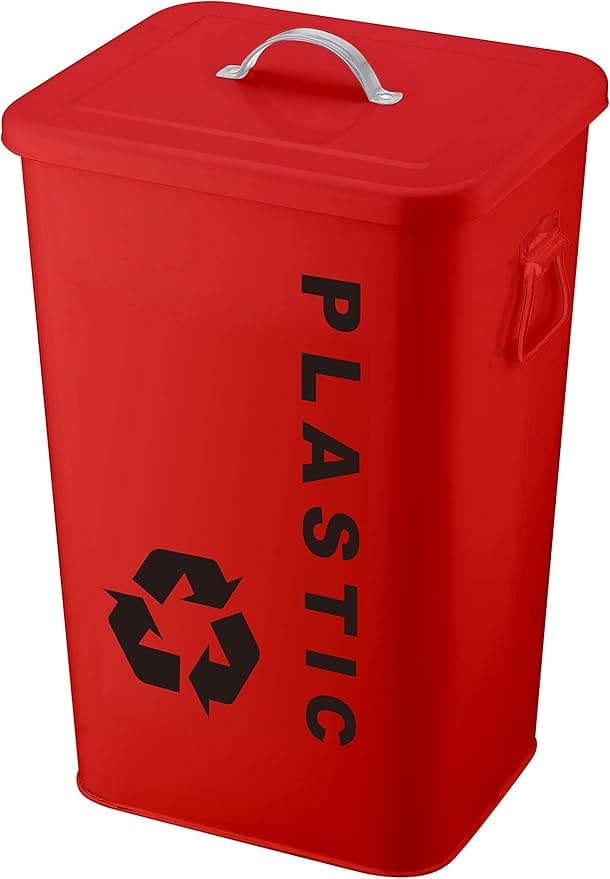 Bidone plastic in acciaio capacitâ?¦ 26 lt rosso in Sacchi per i rifiuti Più Di Più Ideas - Casalnuovo di Napoli, commercioVirtuoso.it