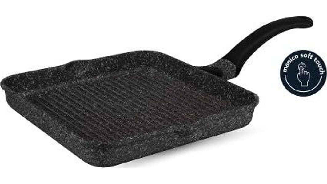 Grill Bistecchiera Quadrata 28x28 cm per Induzione con Manico Soft Touch in Autocategorizzazione Più Di Più Ideas - Casalnuovo di Napoli, commercioVirtuoso.it