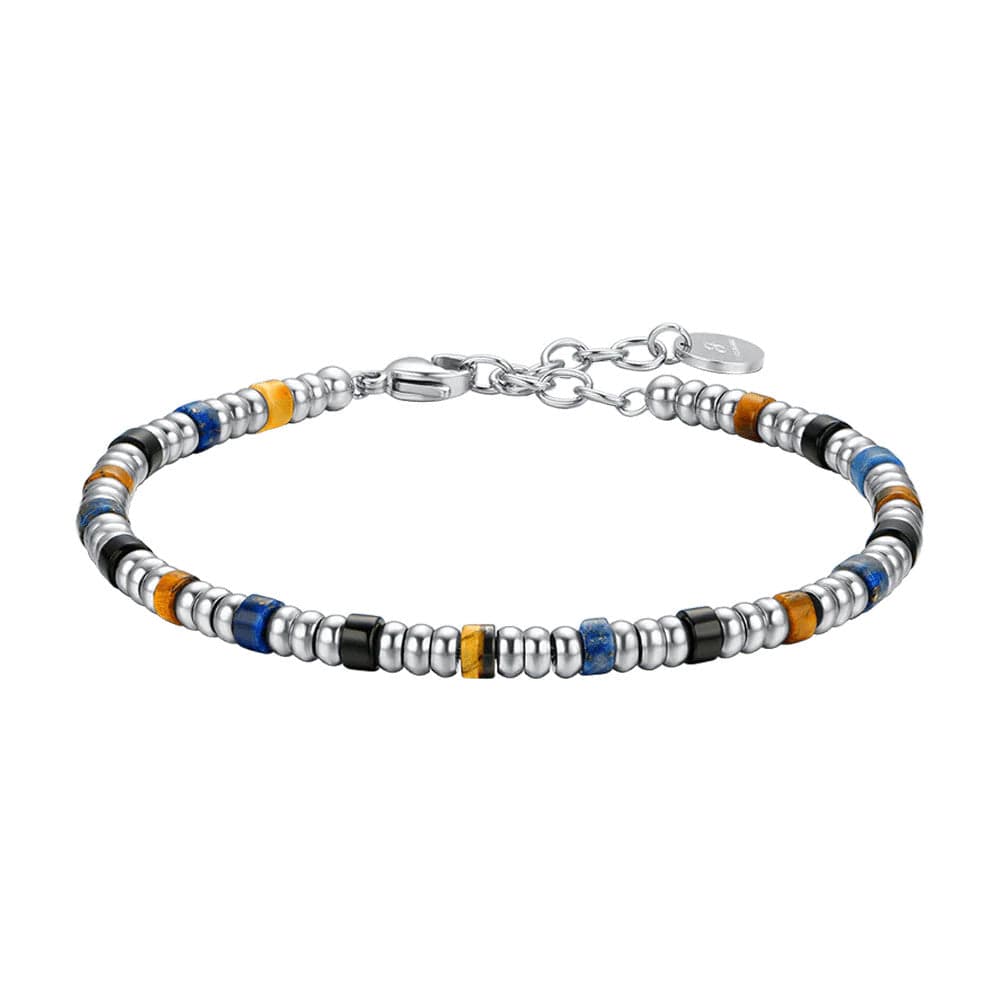 Luca Barra - Bracciale con elementi silver e pietre multicolor in Bracciali Alba Gioielli - Casoria, commercioVirtuoso.it