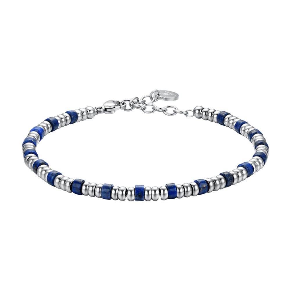 Luca Barra - Bracciale con elementi silver e pietre blu in Bracciali Alba Gioielli - Casoria, commercioVirtuoso.it