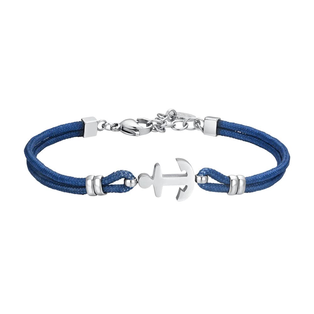 Luca Barra - Bracciale in corda blu e ancora in Bracciali Alba Gioielli - Casoria, commercioVirtuoso.it