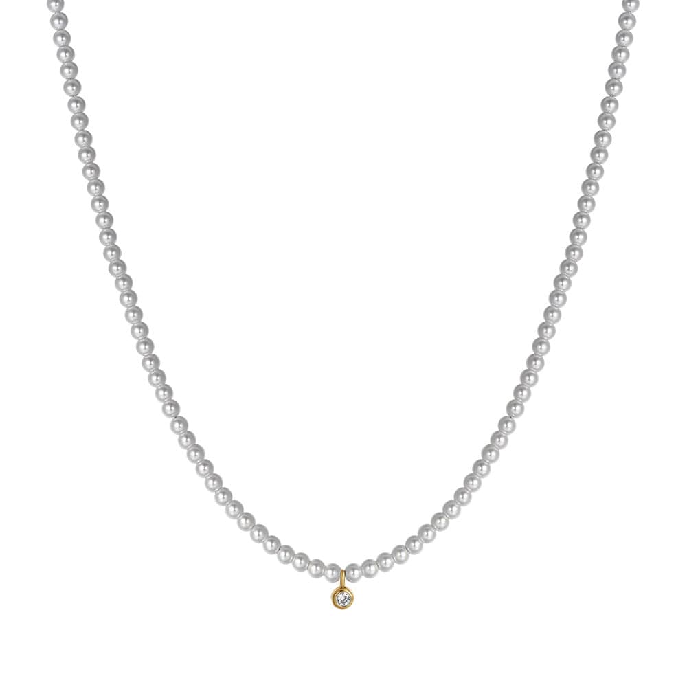 Luca Barra - Collana di perle con cristallo gold bianco in Collane Alba Gioielli - Casoria, commercioVirtuoso.it