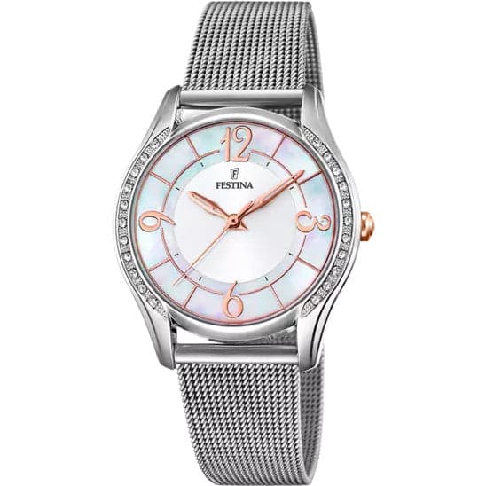 FESTINA - OROLOGIO MADEMOISELLE MADREPERLA CINTURINO IN ACCIAIO, DONNA in Orologi da polso Alba Gioielli - Casoria, commercioVirtuoso.it