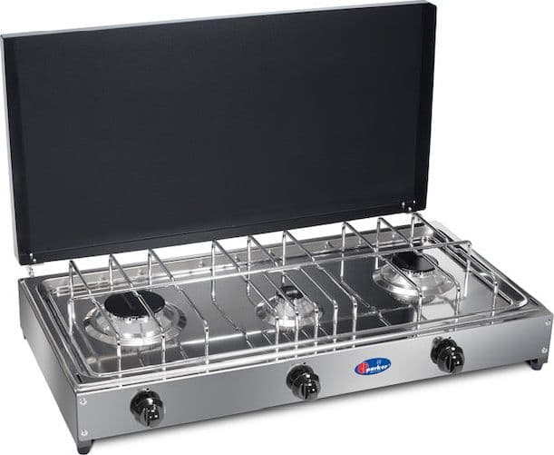 CFParker Fornello a Gas 3 Fuochi Gpl / Metano con Piano in Acciaio Inox e Valvola di Sicurezza mod. 5523SGSP in Autocategorizzazione Elettroccasione - Terlizzi, commercioVirtuoso.it