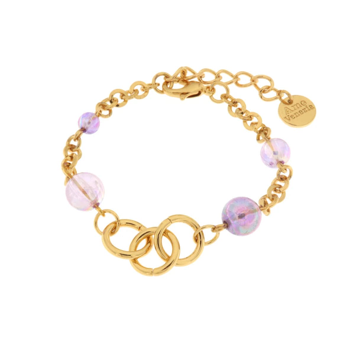 BYSIMON - Bracciale in Metallo con cristalli viola ispirati al vetro di Murano in Bracciali Alba Gioielli - Casoria, commercioVirtuoso.it