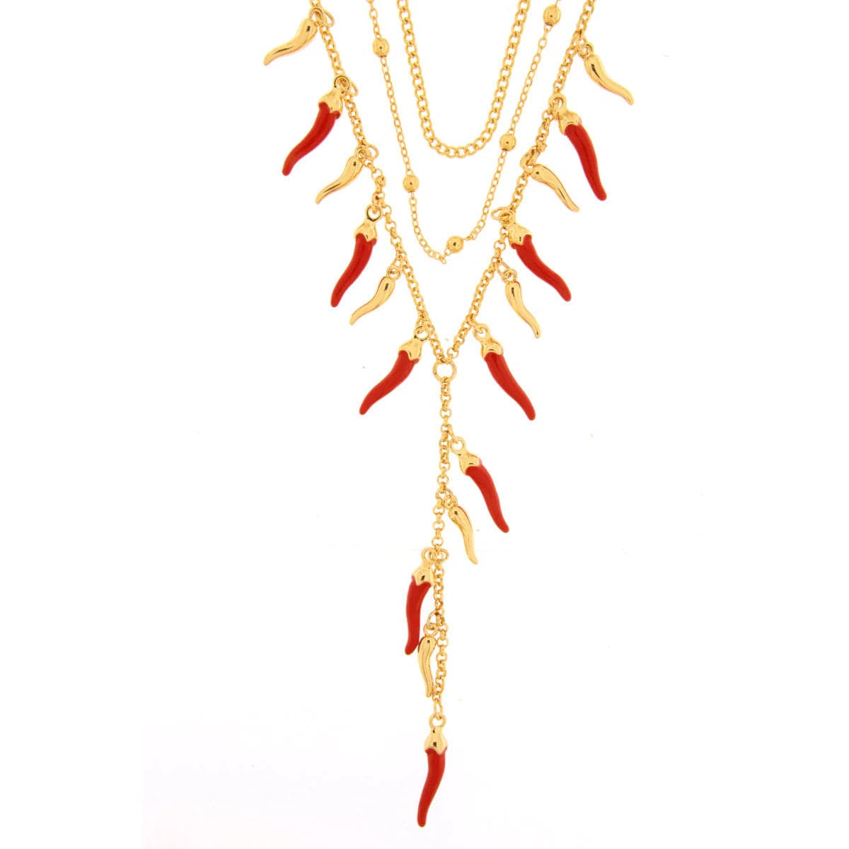 BYSIMON - Collana in Metallo pendenti cornetti rossi in Collane Alba Gioielli - Casoria, commercioVirtuoso.it