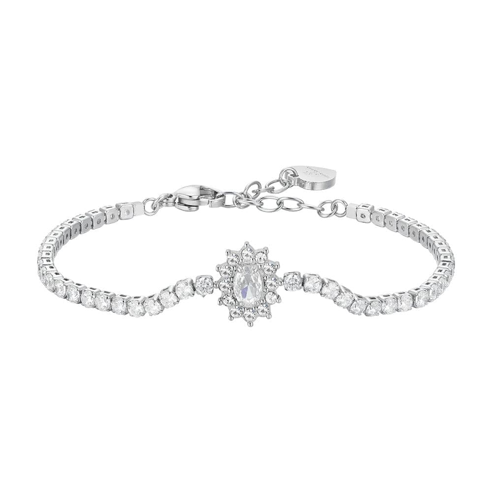 Luca Barra - BRACCIALE TENNIS DONNA IN ACCIAIO CRISTALLI E ZIRCONE BIANCO in Bracciali Alba Gioielli - Casoria, commercioVirtuoso.it