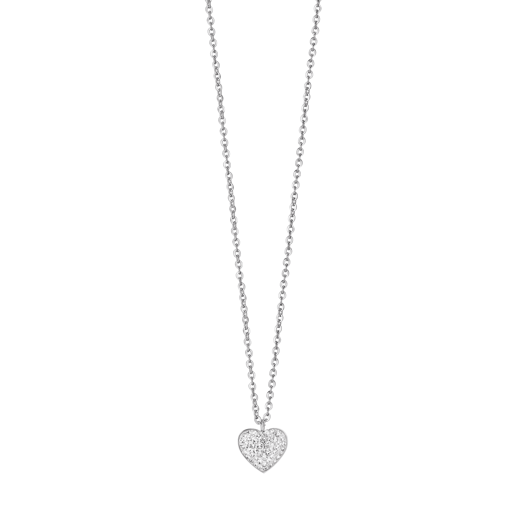 Luca Barra - COLLANA DONNA IN ACCIAIO CON CUORE E CRISTALLI BIANCHI in Collane Alba Gioielli - Casoria, commercioVirtuoso.it