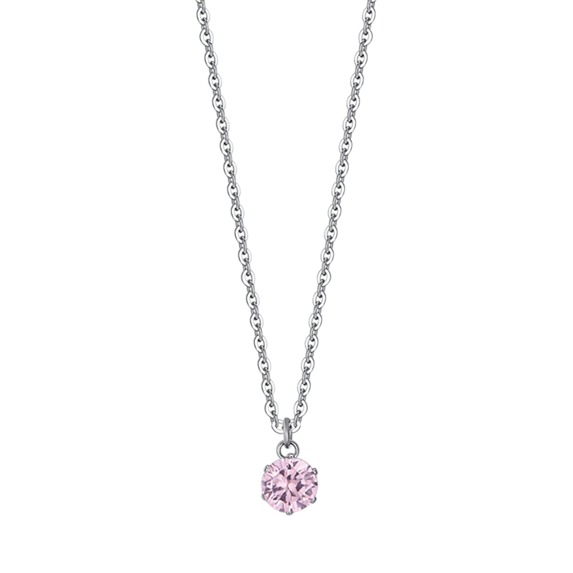 Luca Barra - COLLANA DONNA IN ACCIAIO CON CRISTALLO ROSA in Collane Alba Gioielli - Casoria, commercioVirtuoso.it